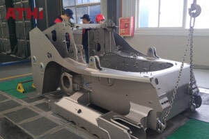 athi continuous overhead monorail shot blasting machine