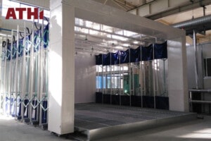 athi telescopic mobile spray paint booth