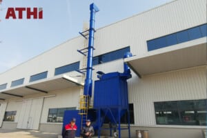 athi continuous overhead monorail shot blasting machine dust removal system